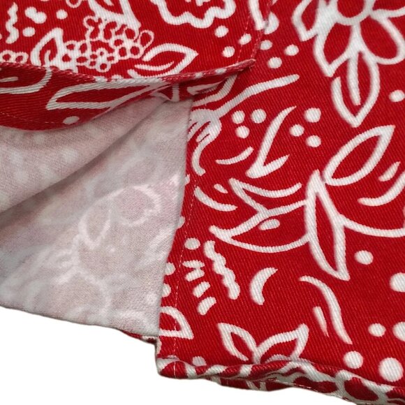 Vintage Women's 4p Petite Red Denim Skirt 90s BABY SITTERS Club Style Belt Loops - Picture 5 of 5